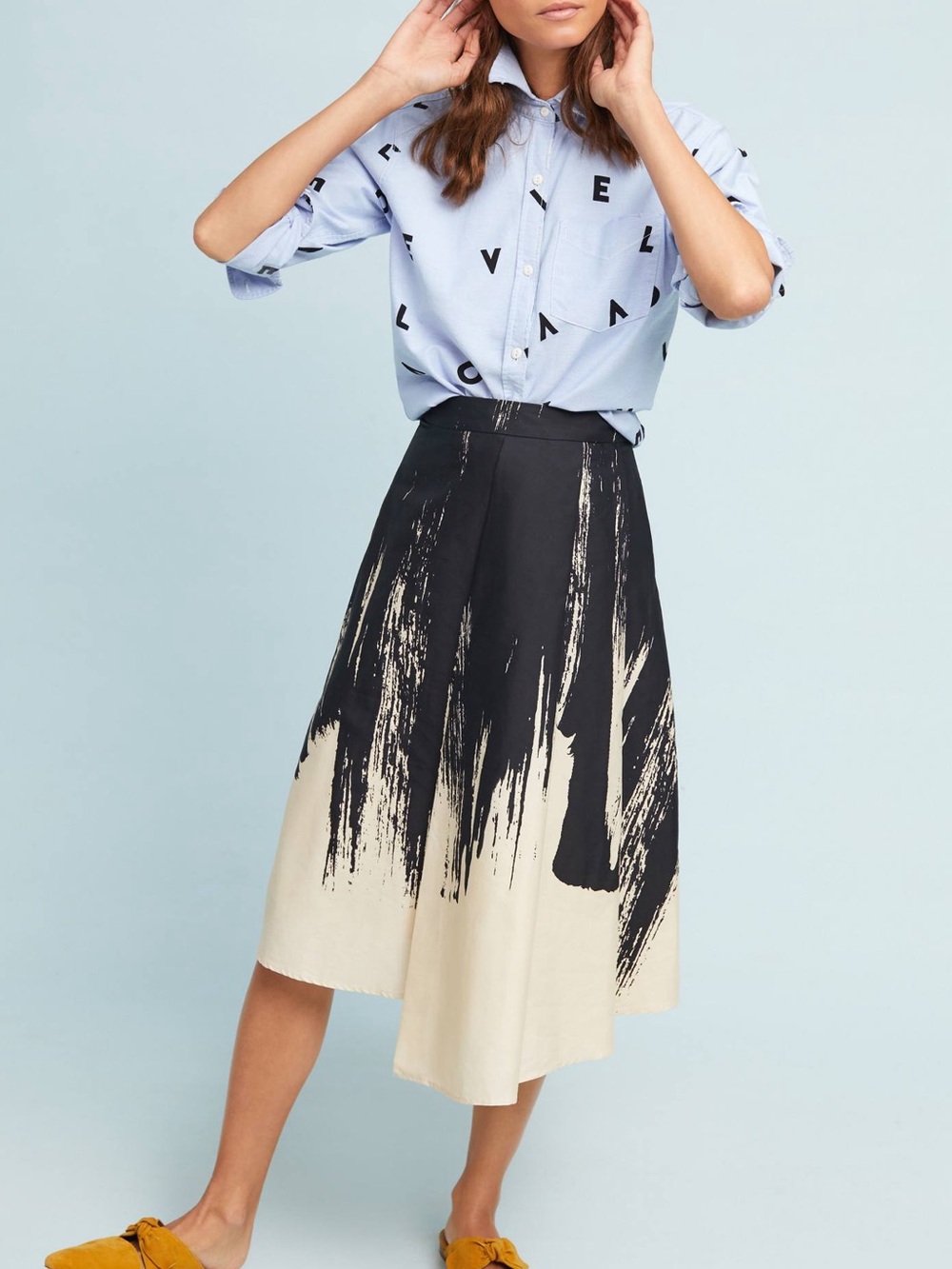 Eva Franco Anthropologie Graphic Skirt Size 4